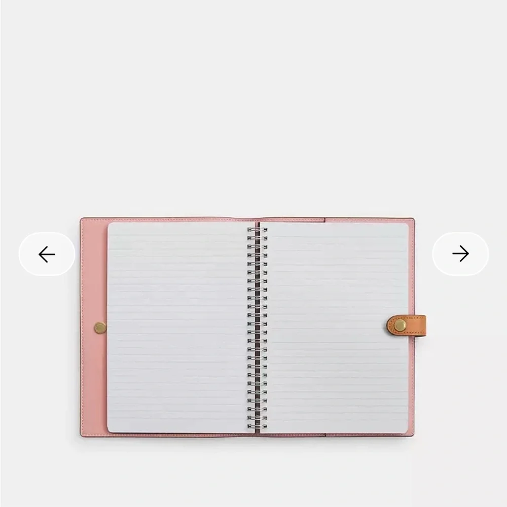Coach Pink and Tan Leather Notebook - Picture 2 of 2